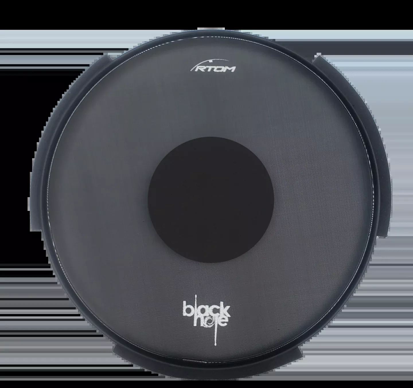 18" RTOM Black Hole Practice Pad Slide-In Tuneable Mesh Head - Bass Drum