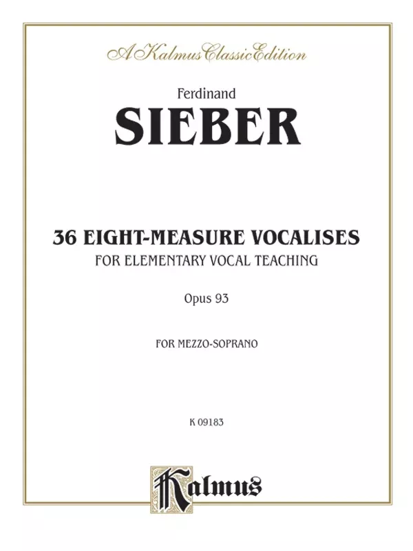 36 Eight-Measure Vocalises for Elementary Teaching, Opus 93: Mezzo-Soprano Voice Book