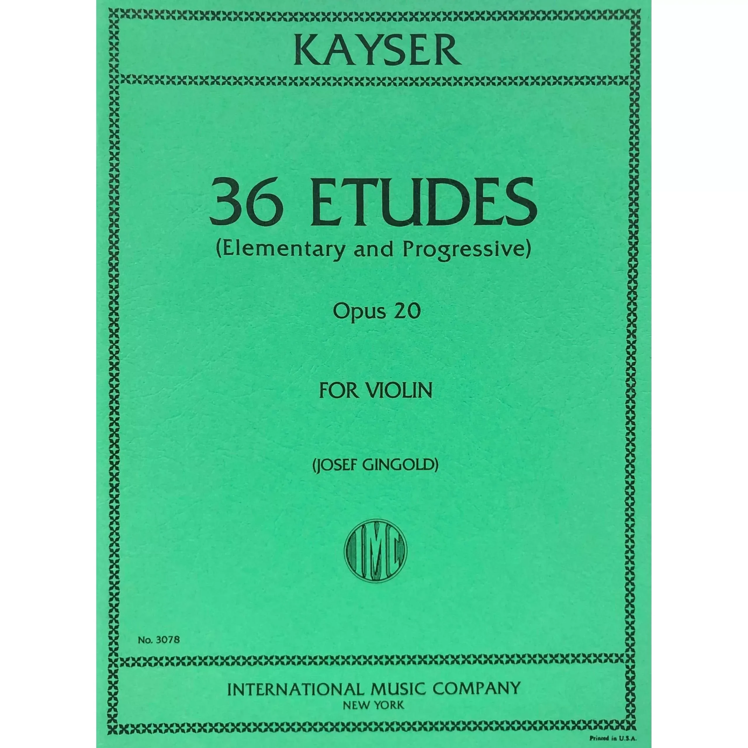 36 Etudes (Elementary and Progressive) Op. 20 – Kayser