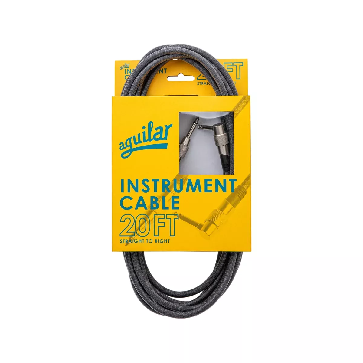 Aguilar 20FT Right Angle to Straight Instrument Cable