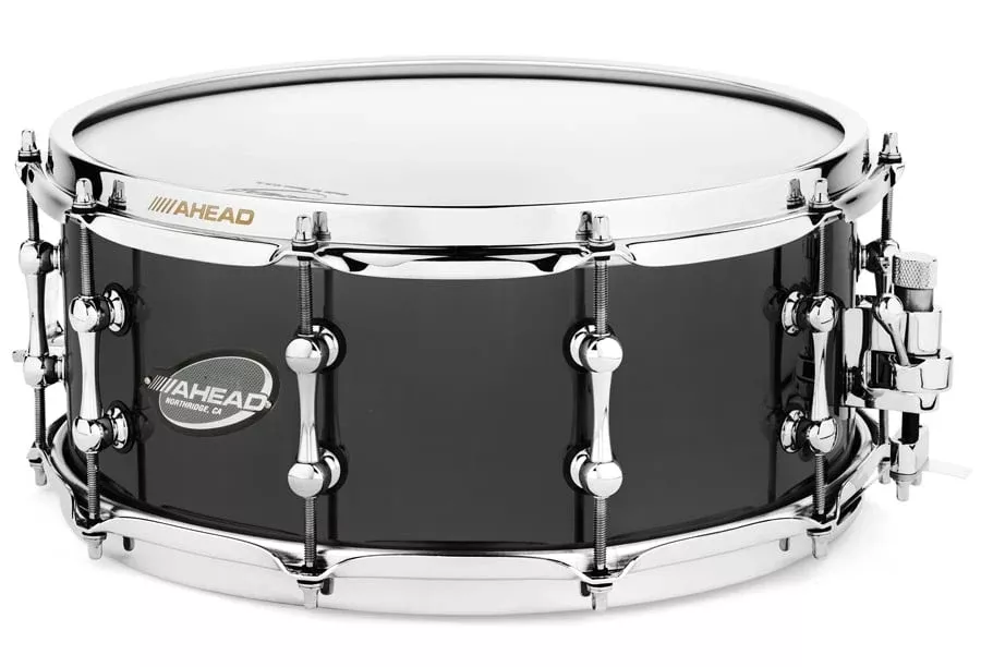 Ahead 13′ X 6′ Black On Brass Snare Drum W/Trick Strainer