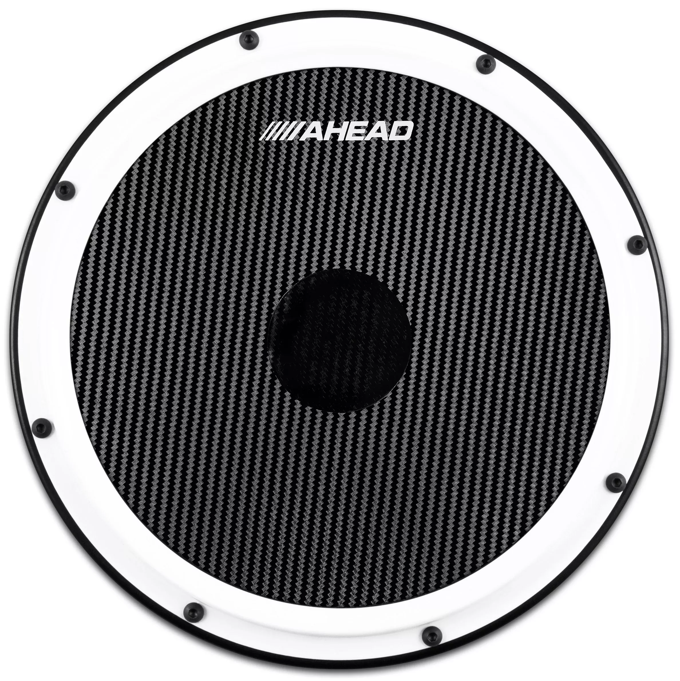 Ahead 14″ S-Hoop Marching Pad with Snare Sound (Black Carbon Fiber)