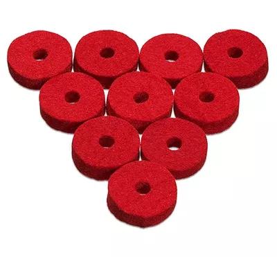 Ahead Red Wool Cymbal Felts 10 Pack 1.5 X 0.5″ – AWFR