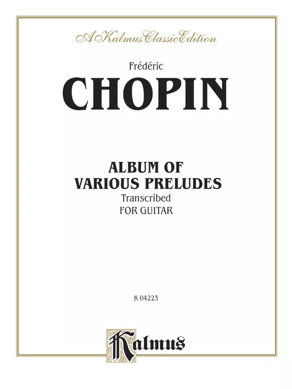 Album of Various Preludes Transcribed for Guitar: Guitar Book