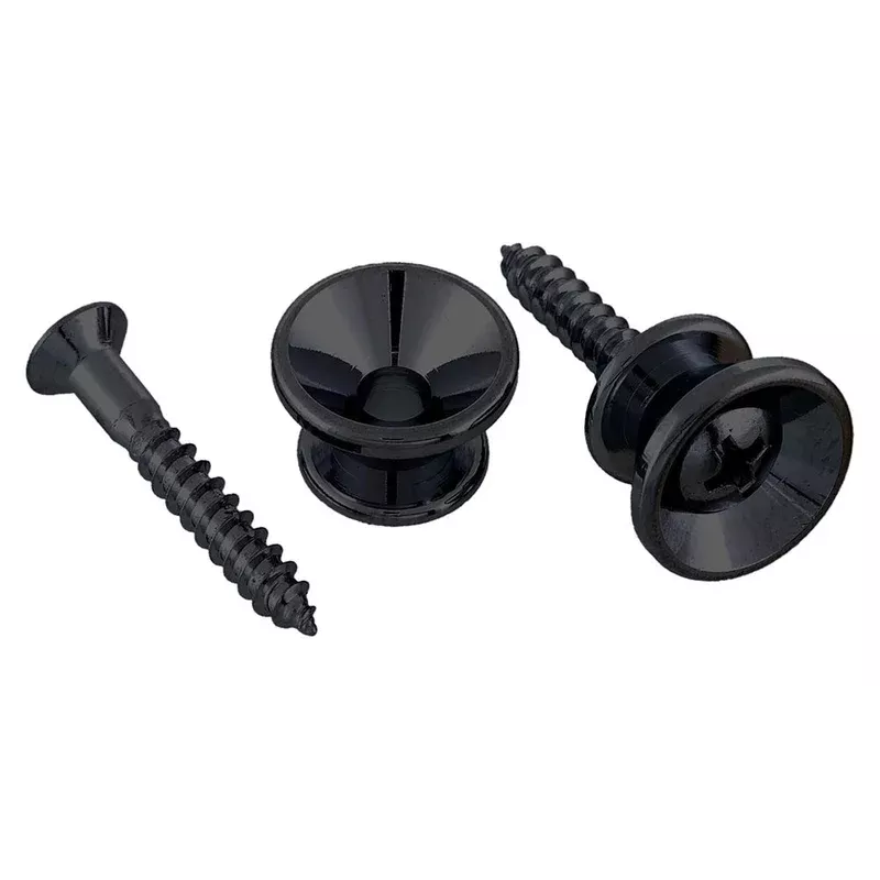 AllParts Black Strap Buttons, Set Of 2