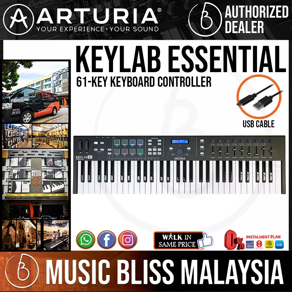 Arturia KeyLab Essential 61 Keyboard Controller – Black