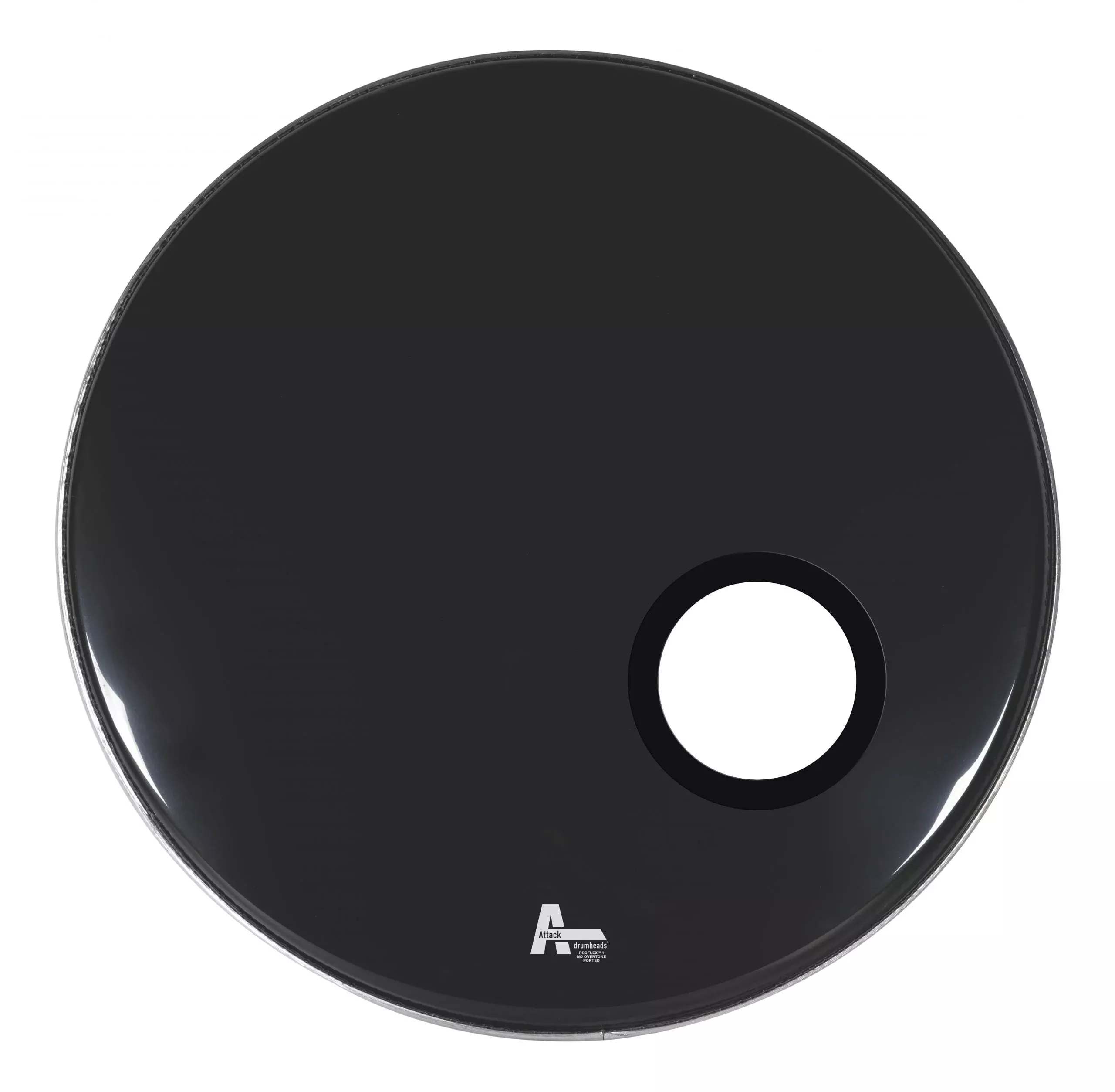 Attack 24" ProFlex1 1Ply No Overtone Black Ported Resonant Bass Drum Head