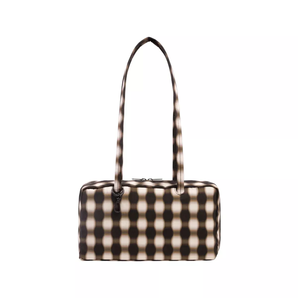 Baggu Nylon Bowler Bag, Blurred Gingham Brown