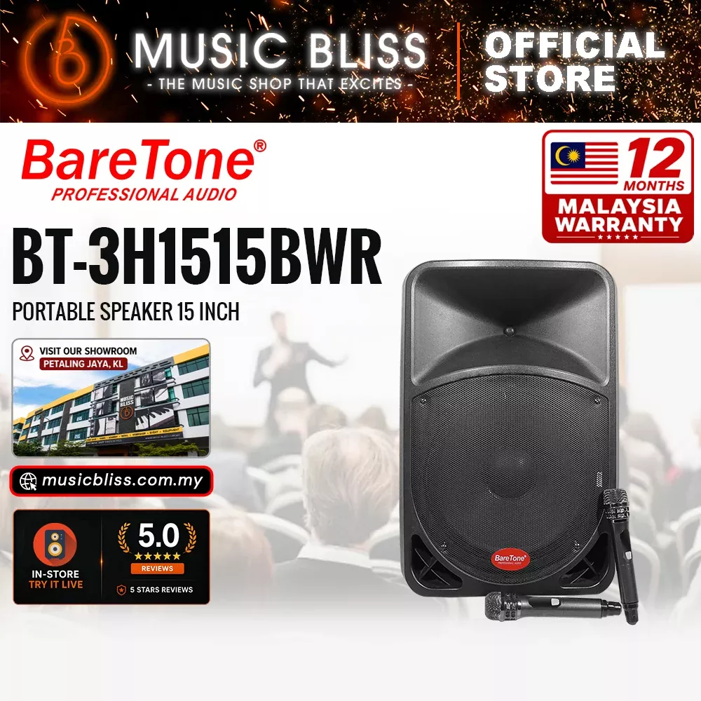 Baretone Audio BT3H1515BWR 15″ Portable Speaker