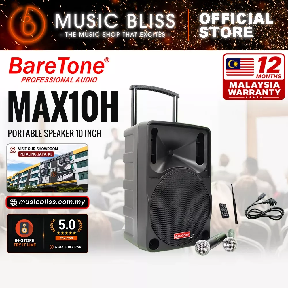 Baretone Audio MAX10H 10″ Portable Speaker