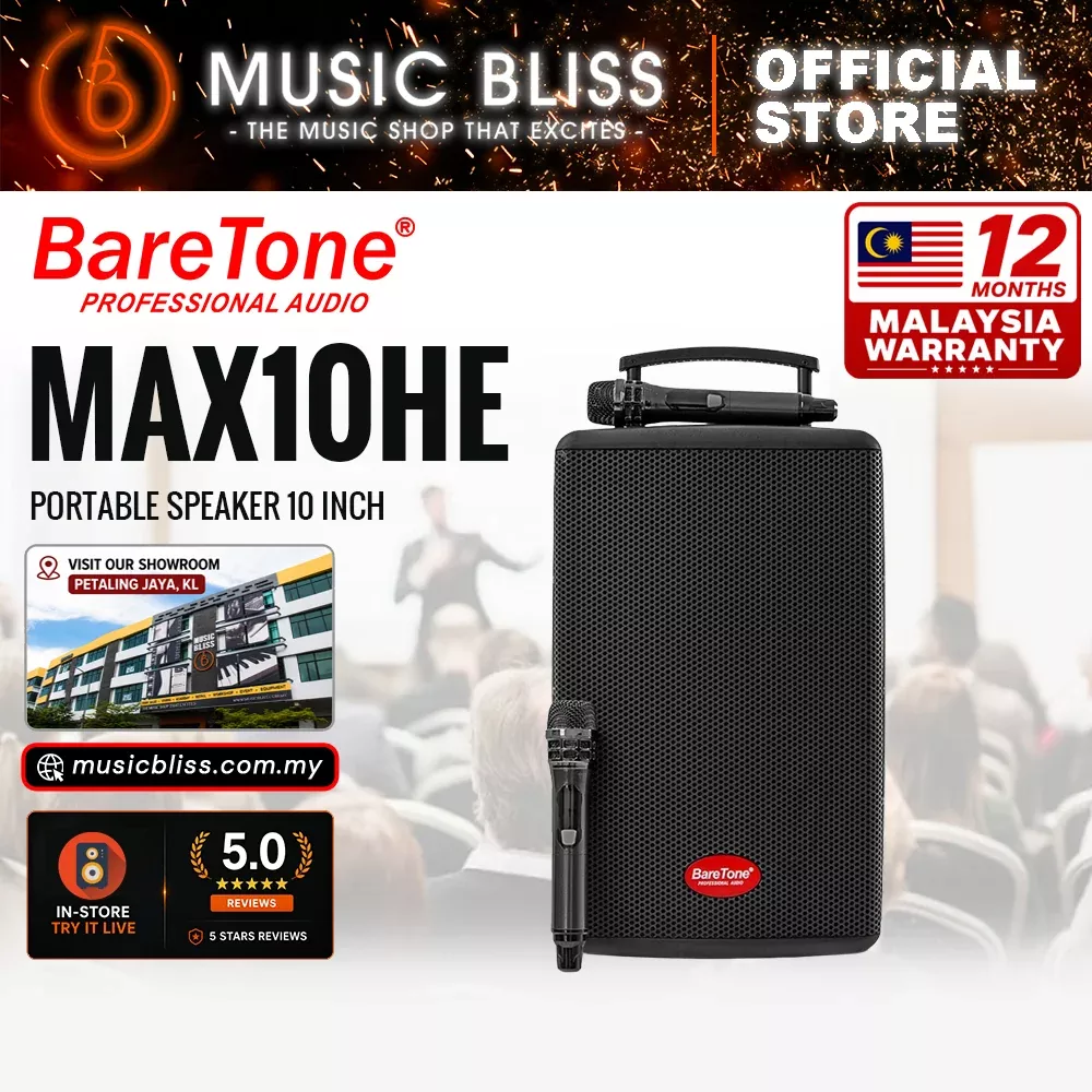 Baretone Audio MAX10HE 10″ Portable Speaker