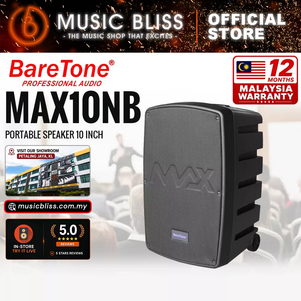 Baretone Audio MAX10NB 10″ Portable Speaker