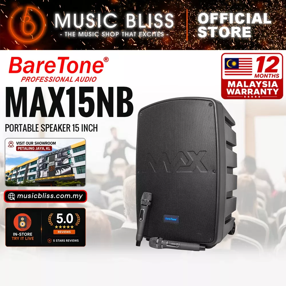Baretone Audio MAX15NB 15″ Portable Speaker