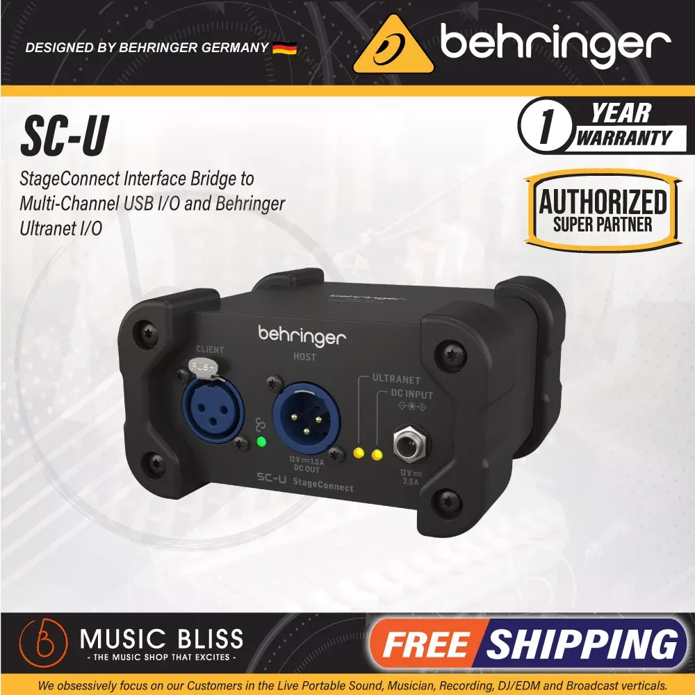 Behringer SC-U StageConnect Interface Bridge to Multi-Channel USB I/O and Behringer Ultranet I/O