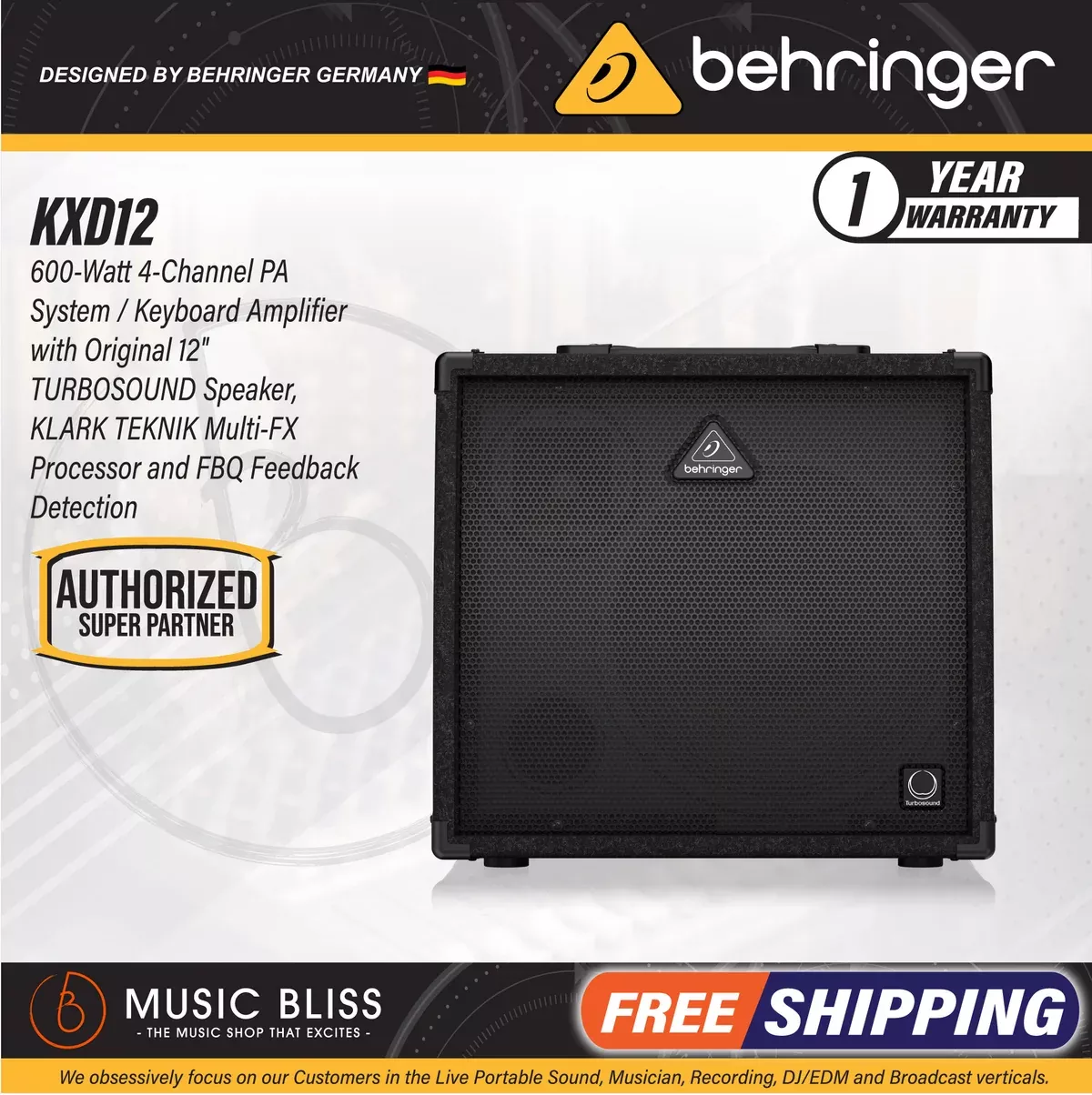 Behringer Ultratone KXD12 600-Watt Keyboard Amplifier