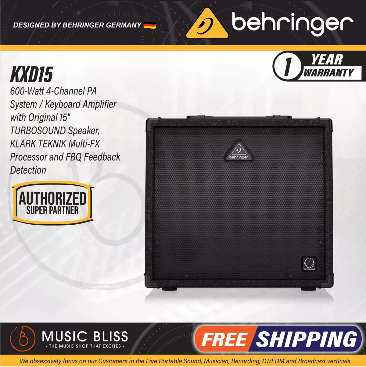 Behringer Ultratone KXD15 600-Watt Keyboard Amplifier