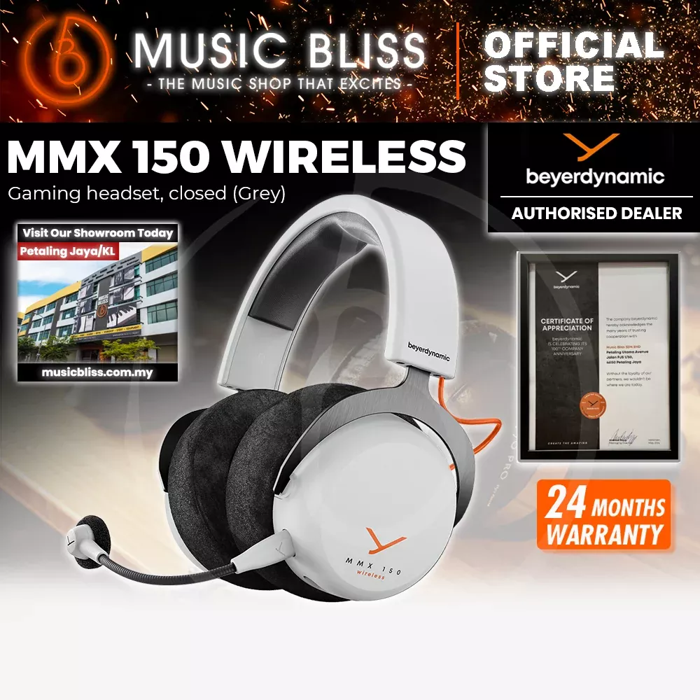 Beyerdynamic MMX 150 / MMX150 Wireless Closed Back USB Gaming Headset for PC Playstation Nintendo Switch – Grey