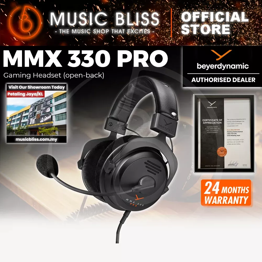 Beyerdynamic MMX 330 PRO Open-back Gaming Headset with Stellar.45 Driver and Condenser Microphone – Wired Gaming Headset