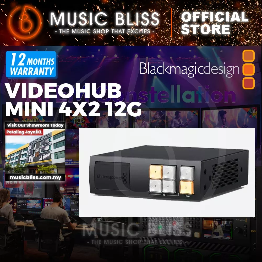 Blackmagic Design Videohub Mini 4-in x 2-out 12G Video Router