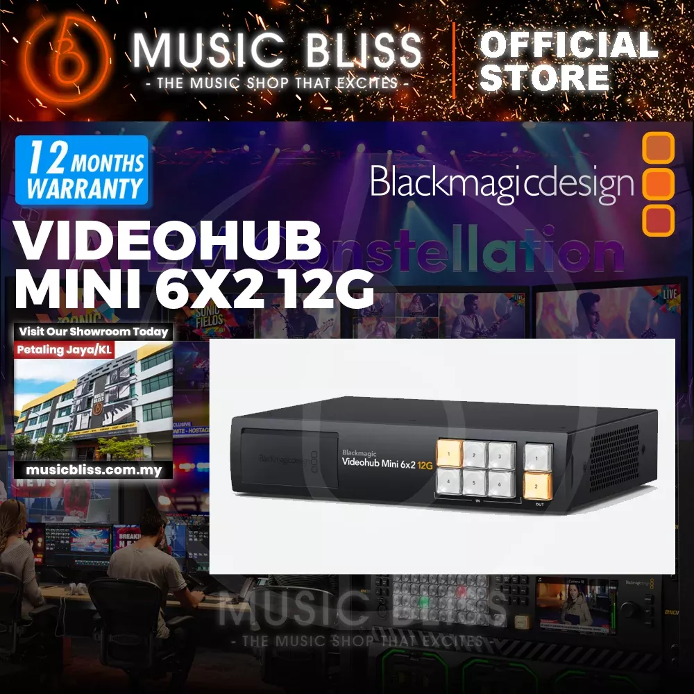 Blackmagic Design Videohub Mini 6-in x 2-out 12G Video Router
