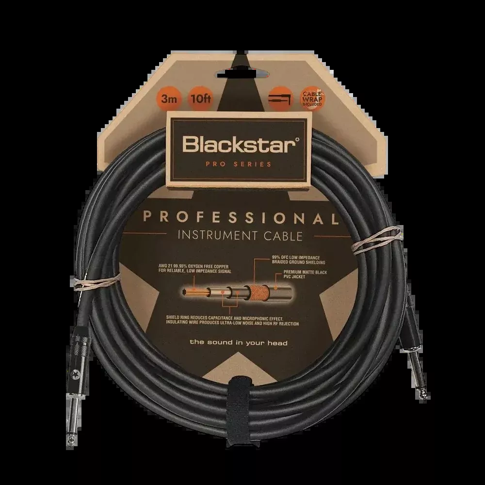 Blackstar CABLE-PRO-3M-SS 10ft Professional Instrument Cable, Straight
