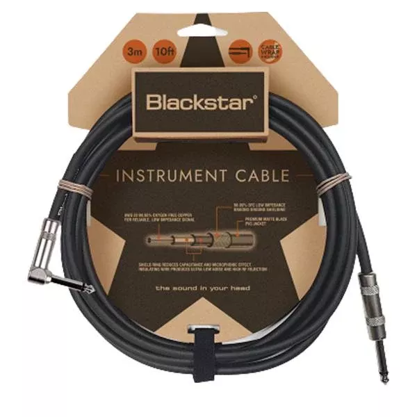 Blackstar CABLE-STD-3M-SA 10ft Standard Instrument Cable, Straight/Angled