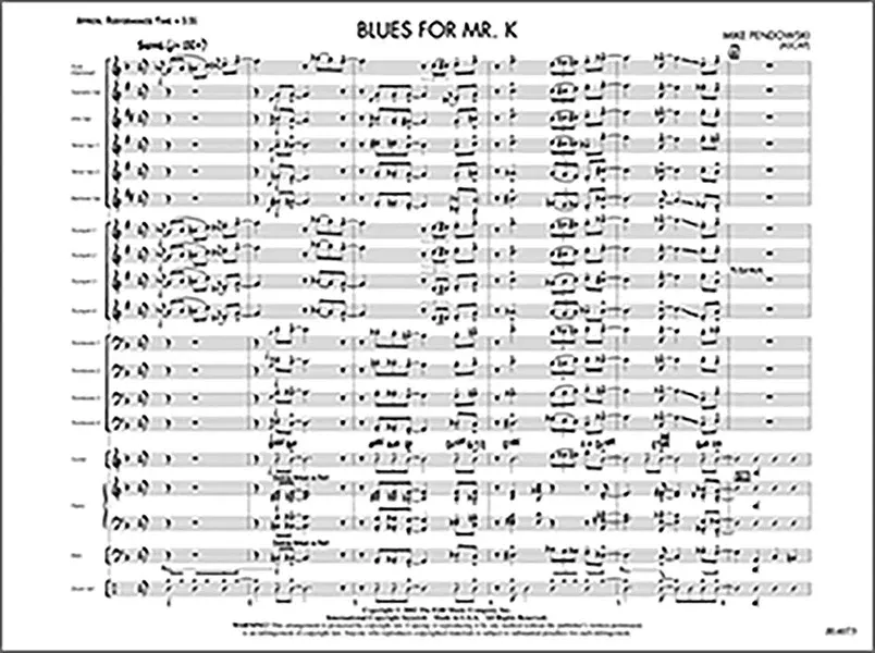 Blues for Mr. K: Jazz Ensemble Conductor Score & Parts