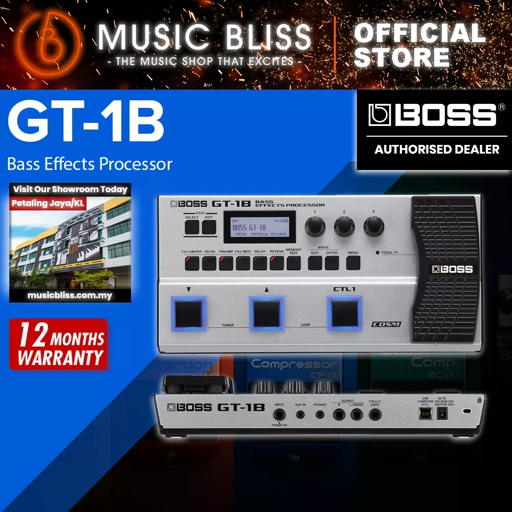 Boss GT-1B Bass Multi-effects Processor with Original Boss Adapter