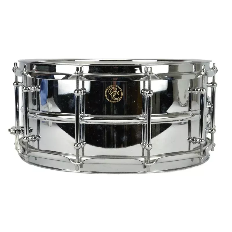 C&C 6.5×14″ Chrome Over Brass Snare – Engraved