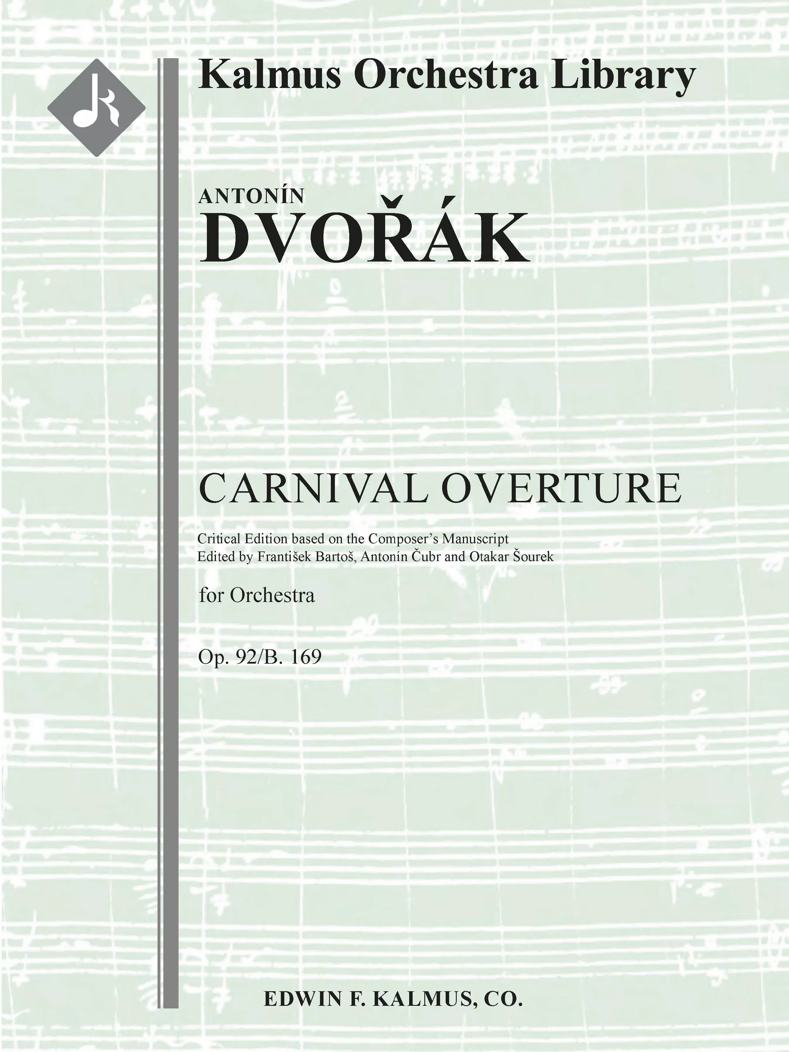 Carnival Overture, Op. 92/B. 169 (critical ed.): Full Orchestra, Conductor Score
