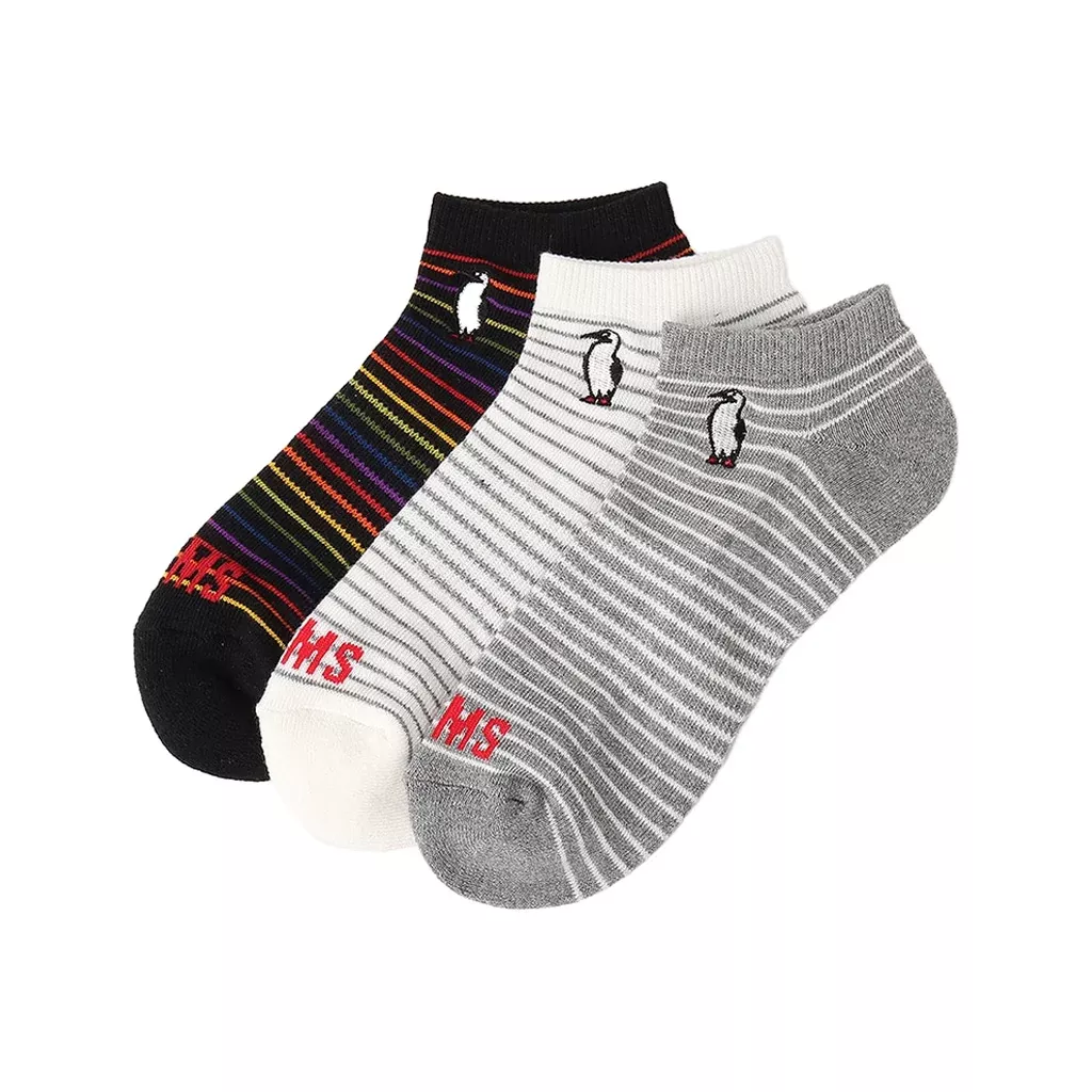 CHUMS 3P Booby Border Ankle Socks