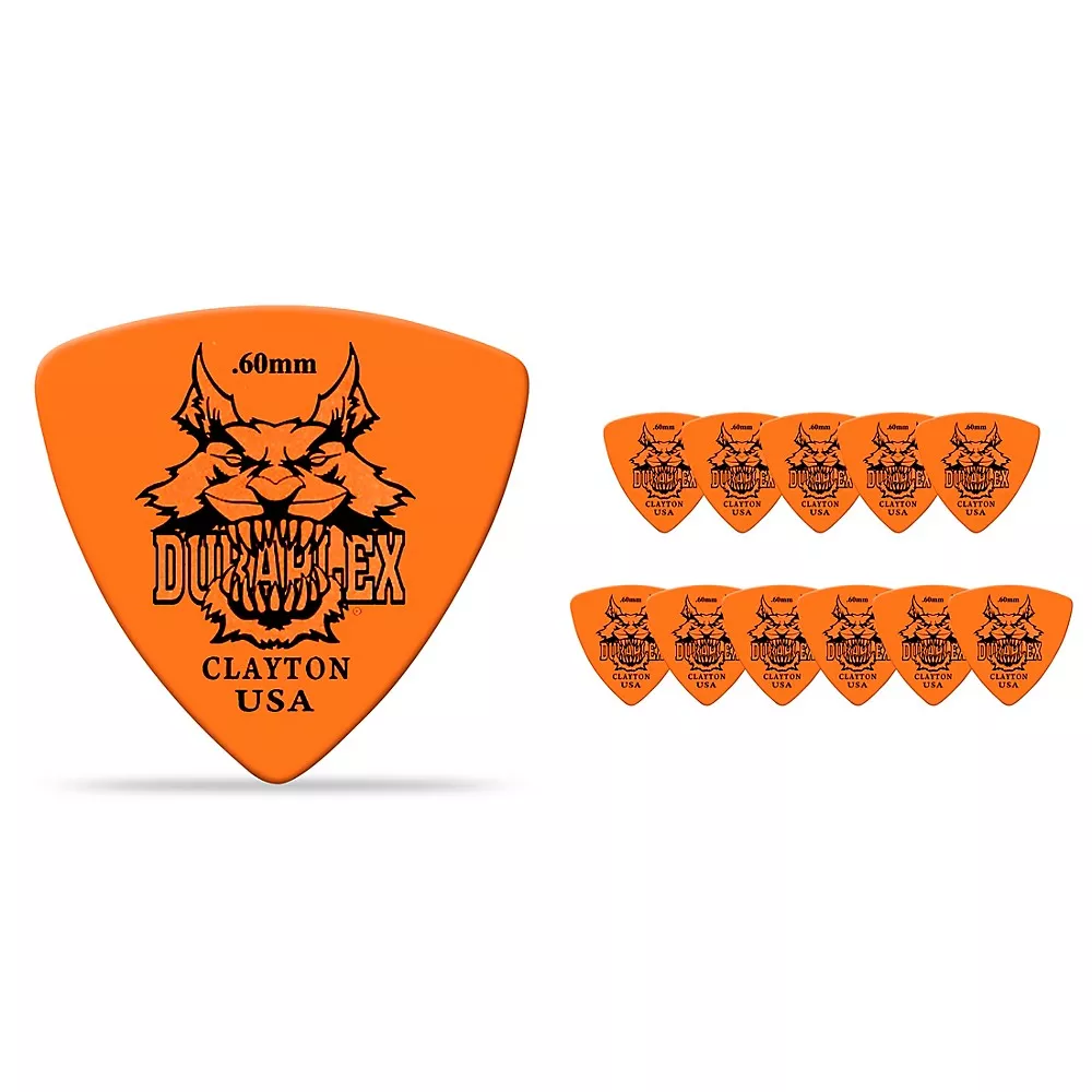 Clayton Duraplex Delrin Rounded Triangle Picks 1 Dozen .60 mm