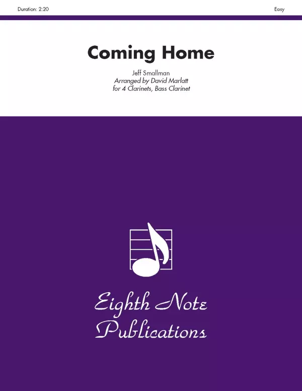 Coming Home: 4 Clarinets, Bass Clarinet Score & Parts