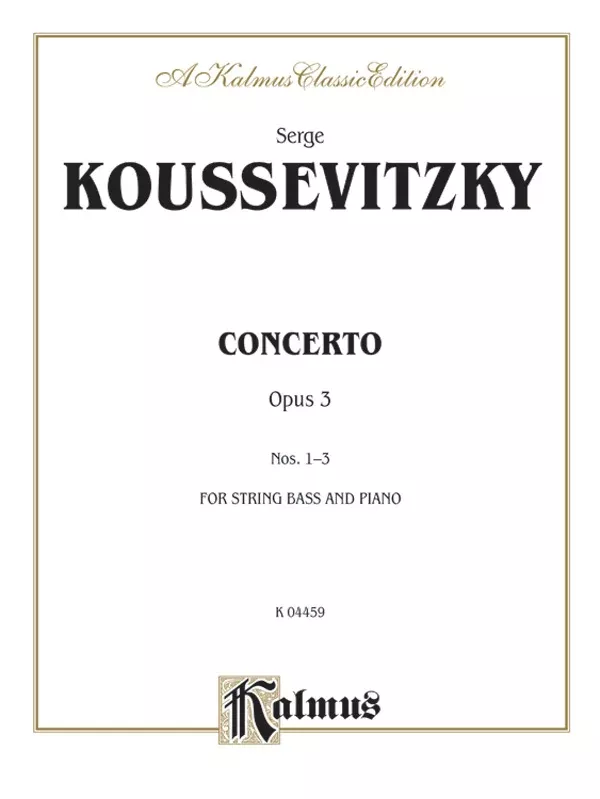 Concerto, Opus 3 Nos. 1-3: String Bass Book