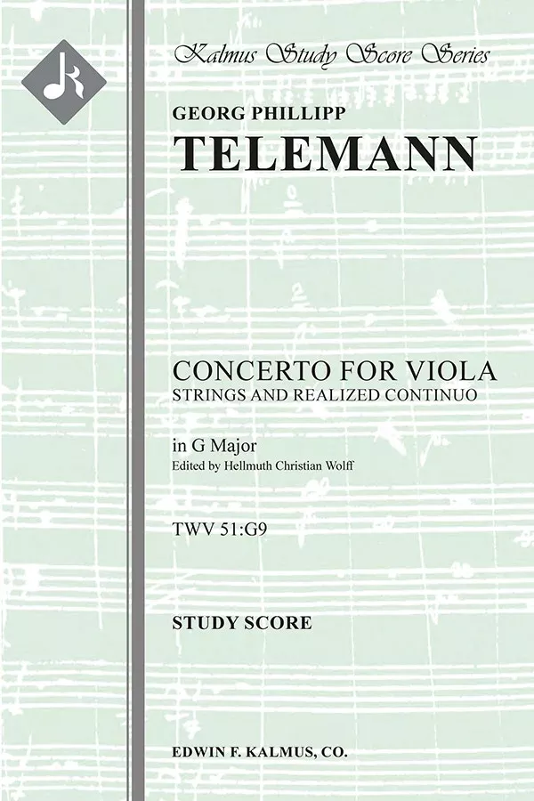 Concerto for Viola in G, TWV 51:G9: Full Orchestra Study Score