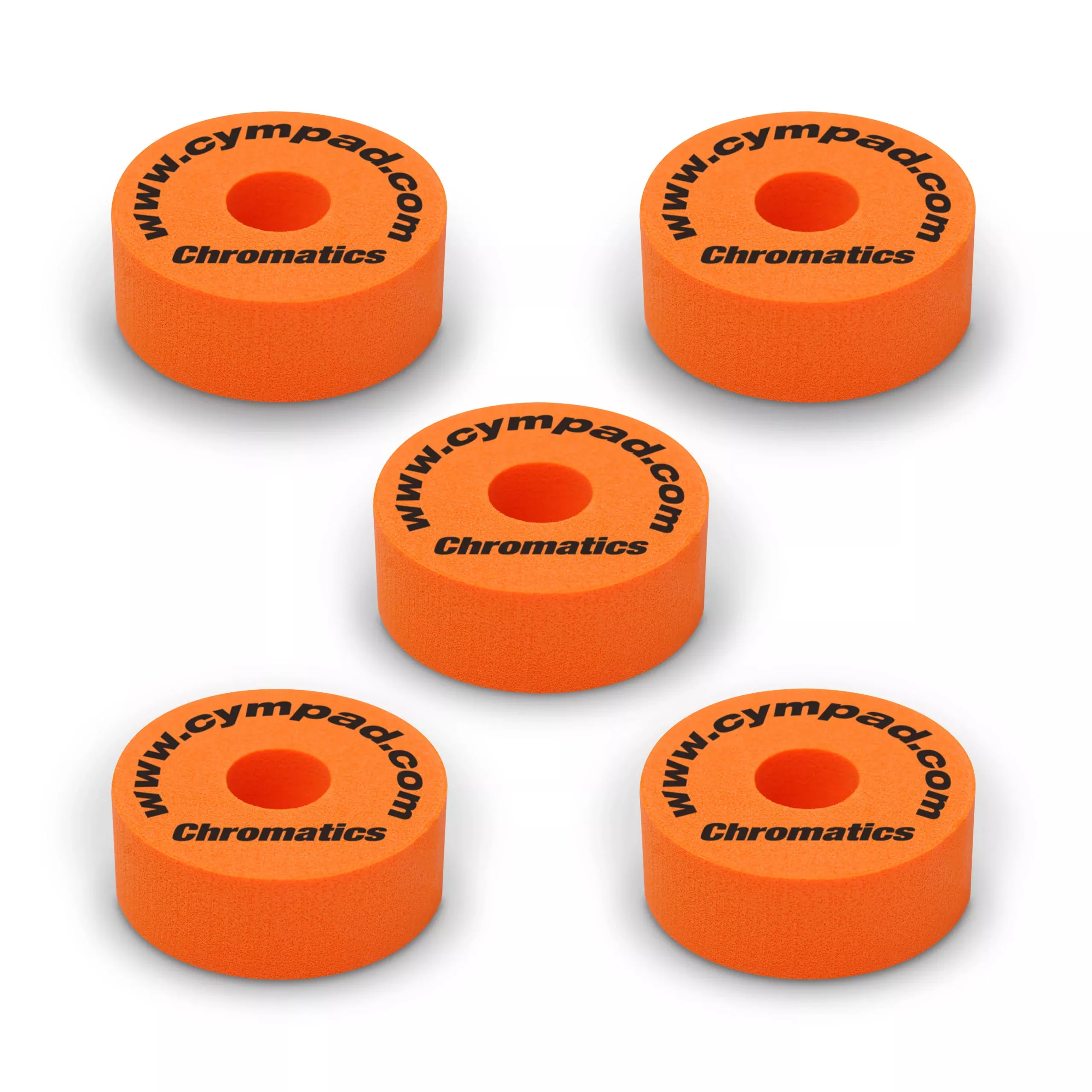 Cympad Chromatics Orange 40/15mm Cymbal Pad – Set of 5 – CYMCS15/5-O