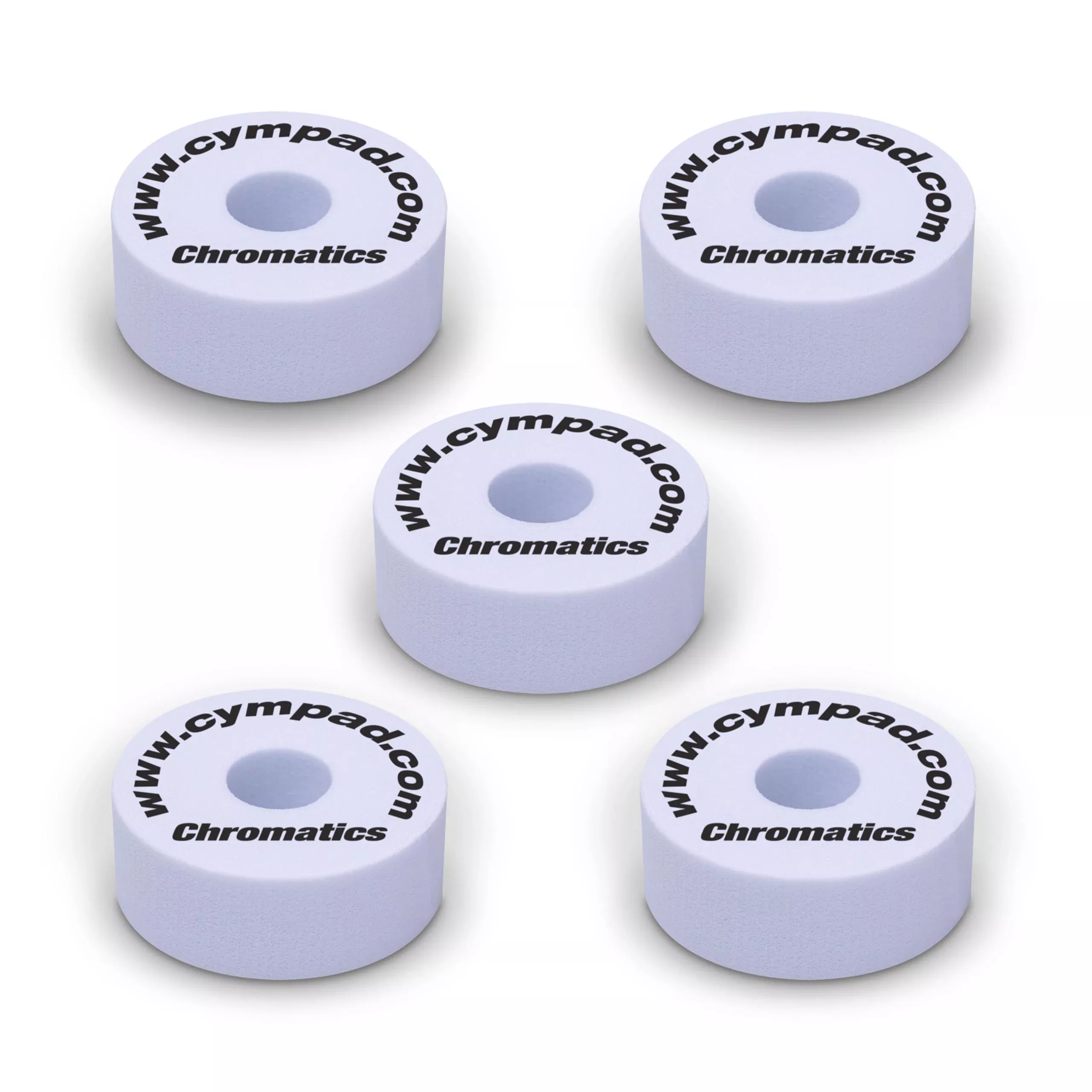 Cympad Chromatics White 40/15mm Cymbal Pad – Set of 5 – CYMCS15/5-W
