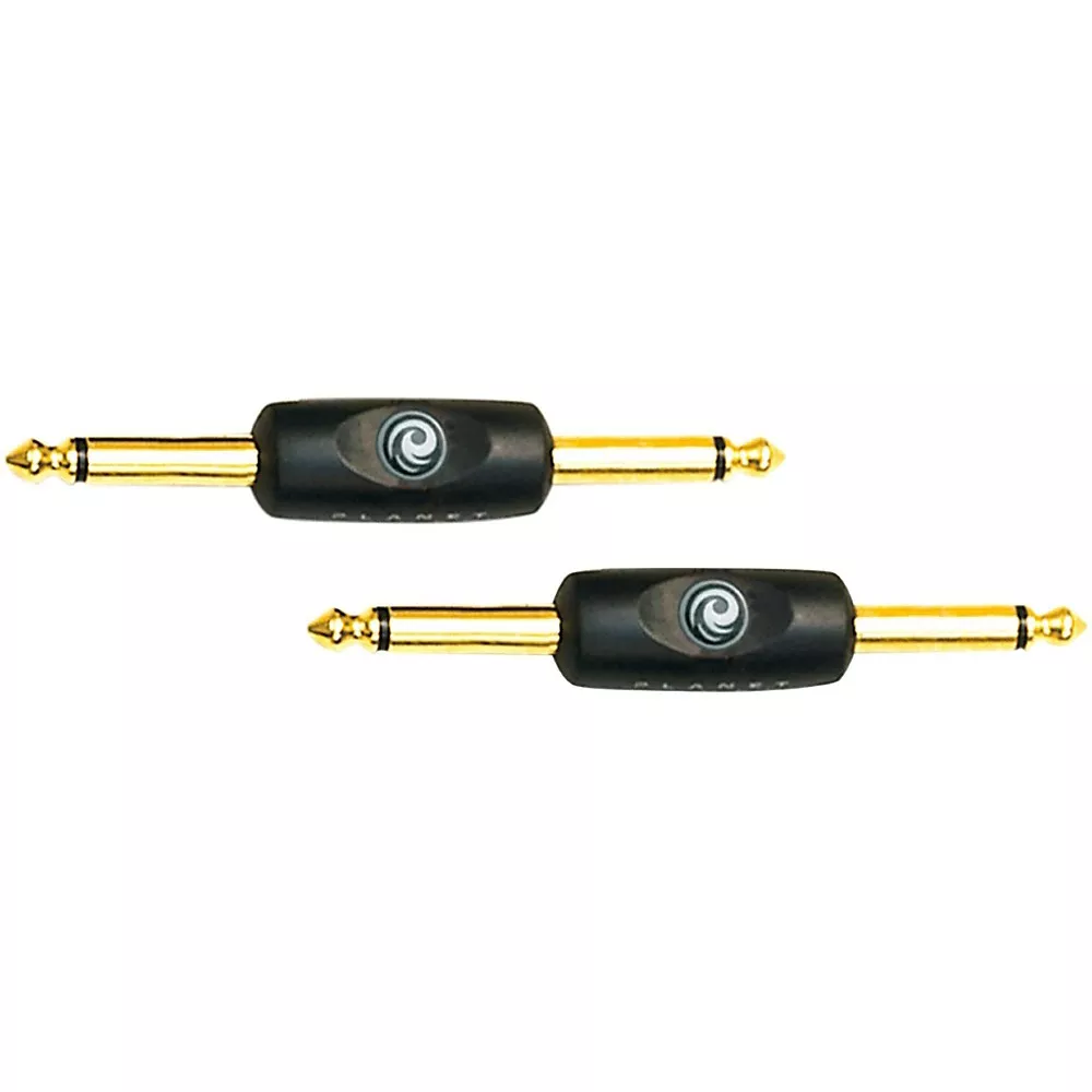D'Addario 1/4"-1/4" Male Mono Inline Adapter 2-Pack