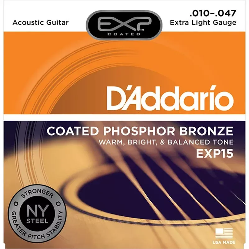 D’Addario 10-47 Coated Extra Light Phosphor Bronze Acoustic Strings
