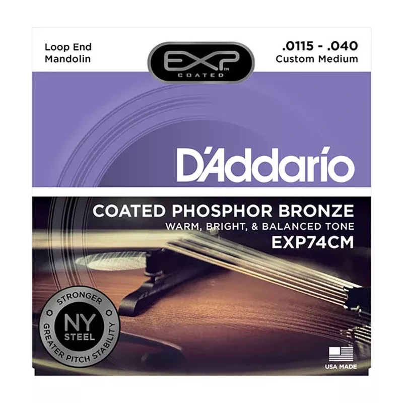 D’Addario 11.5-40 Custom Medium Mandolin EXP Coated Phosphor Bronze Strings