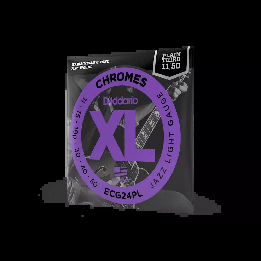 D'Addario 11-50 Jazz Light, Plain Third, XL Chromes Electric Guitar Strings