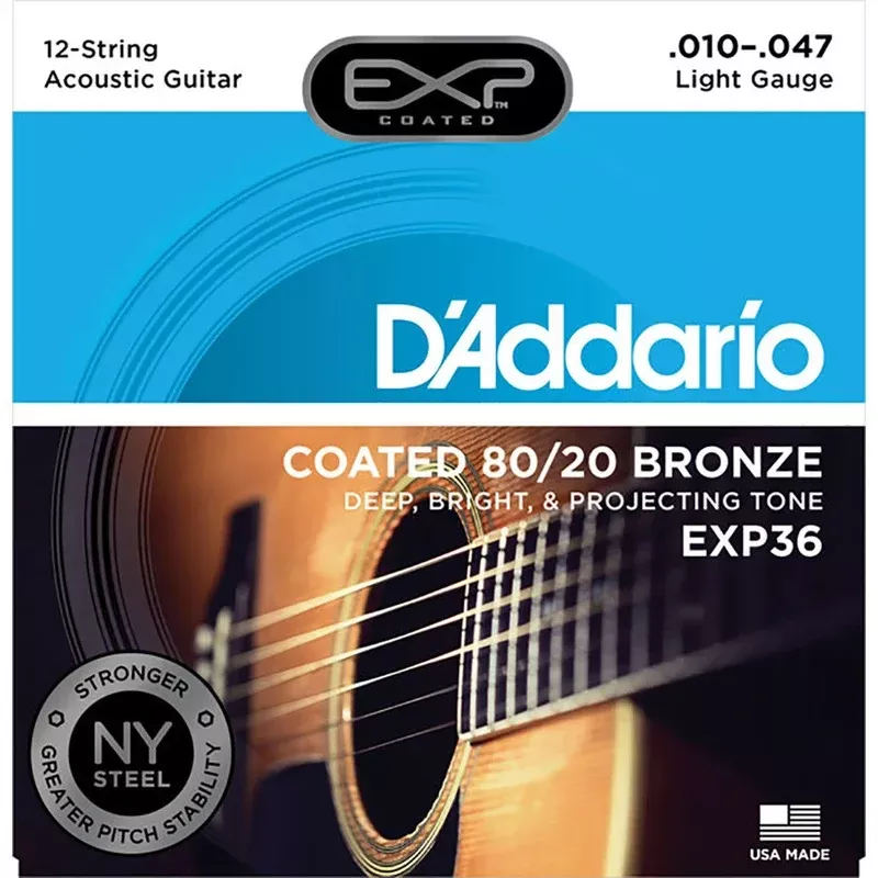 D’Addario 12String Coated 80/20 Bronze Light Acoustic