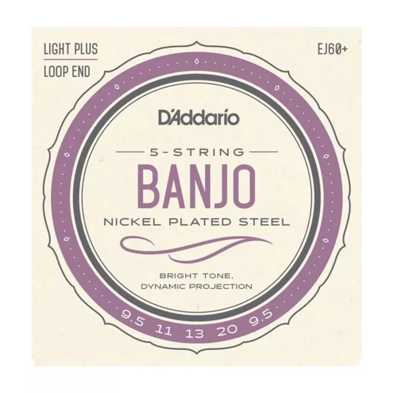 D’Addario 9.5-20 Light Plus Banjo Nickel Set