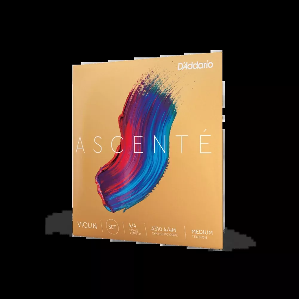 D'Addario Ascenté Violin Strings, 4/4 Scale, Medium Tension – Set or Single Strings