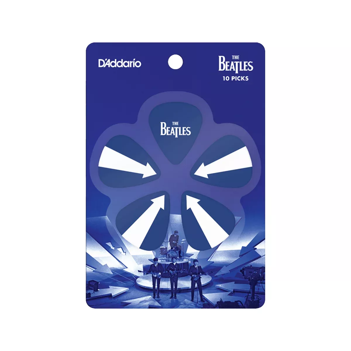 D’Addario The Beatles 1964 Tour Ed Sullivan Stage 0.70mm Guitar Picks, 10-Pack, Medium