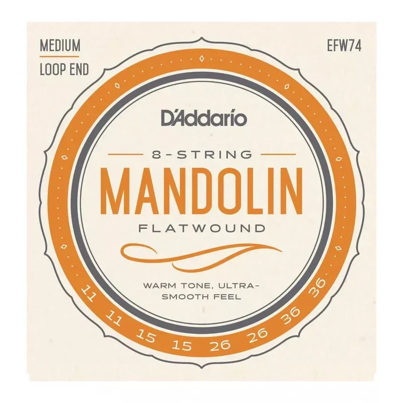 D’Addario EFW74 Flatwound Stainless Steel Medium Gauge Mandolin Strings