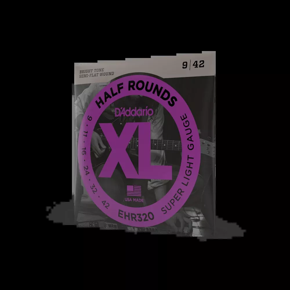 D'Addario EHR320 Half Round Electric Guitar Strings, Super Light, 9-42