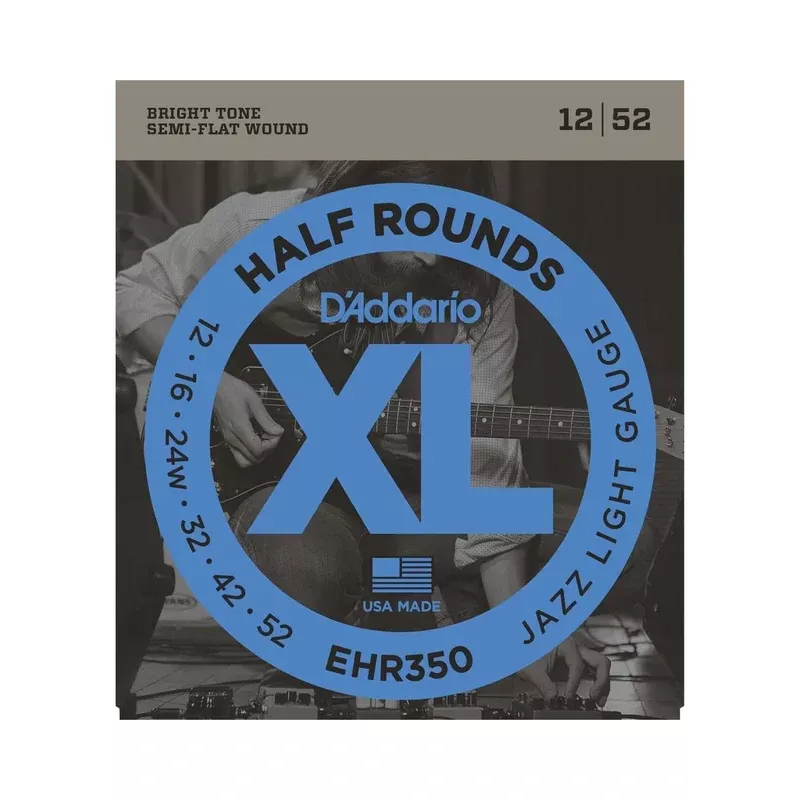 D’Addario EHR350 XL Half Rounds Jazz Light Gauge Electric Guitar Strings