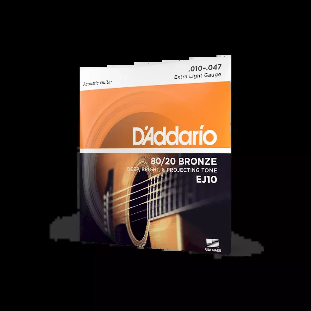 D'Addario EJ10 Bronze Acoustic Guitar Strings, Extra Light, 10-47