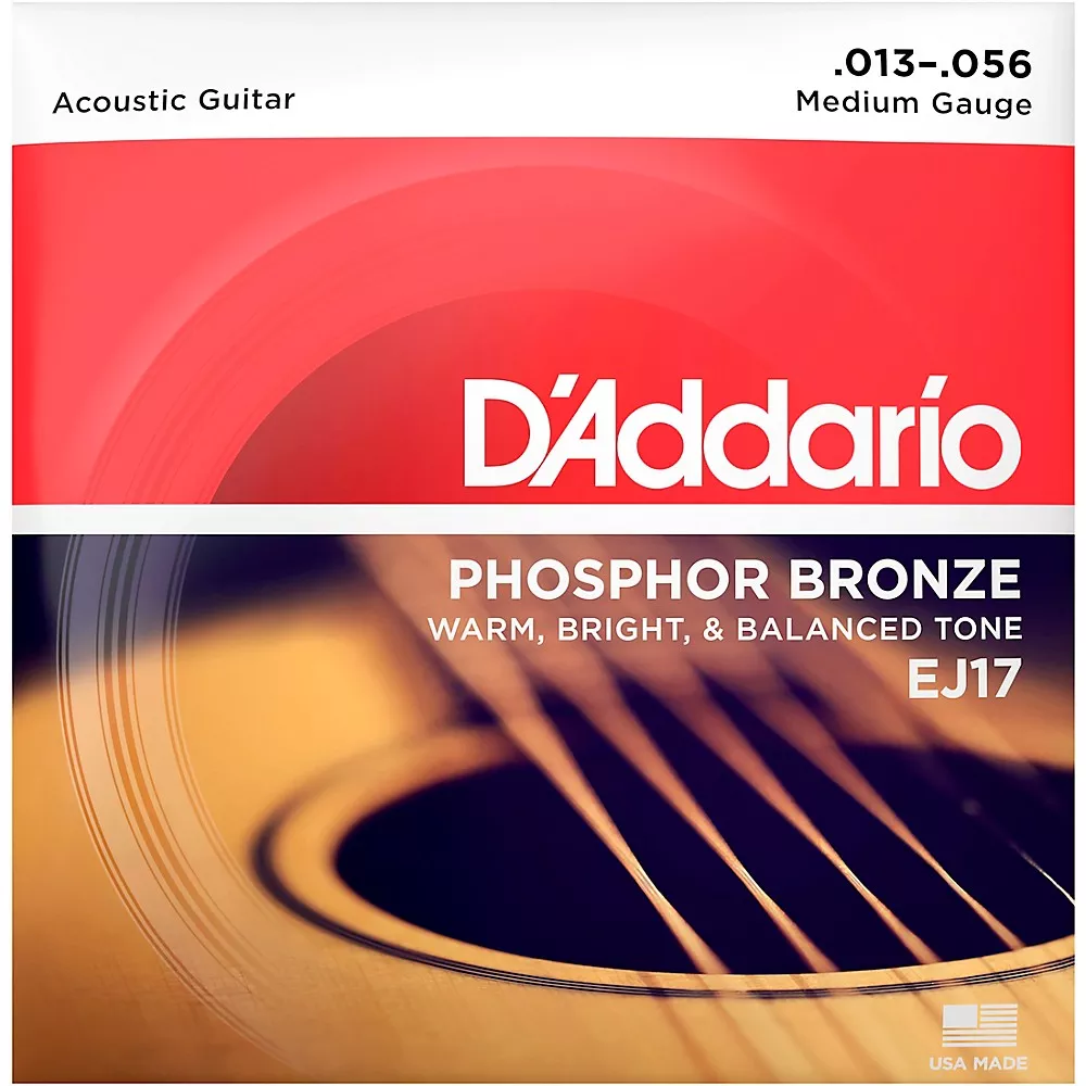 D'Addario EJ17 Phosphor Bronze Acoustic Strings - Medium (13-56)
